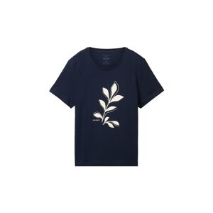 TOM TAILOR Damen T-Shirt mit Print, blau, Print, Gr. M