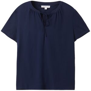 TOM TAILOR Damen T-Shirt mit TENCEL(TM) Modal, blau, Uni, Gr. XL