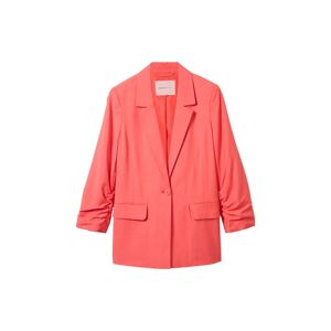 TOM TAILOR DENIM Damen Blazer mit Raffung am Ärmel, rot, Uni, Gr. XS