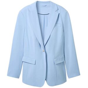 TOM TAILOR Damen Plus - Blazer mit recyceltem Polyester, blau, Uni, Gr. 44