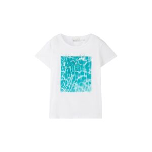TOM TAILOR DENIM Damen T-Shirt mit Print und Bio-Baumwolle, weiß, Print, Gr. XS