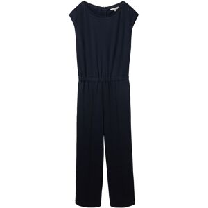 TOM TAILOR Damen Overall mit Twill Struktur, blau, Uni, Gr. 40