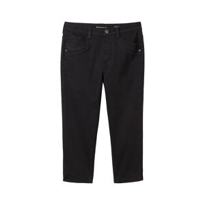 TOM TAILOR Damen Kate Capri Jeans mit Bio-Baumwolle, schwarz, Uni, Gr. 30