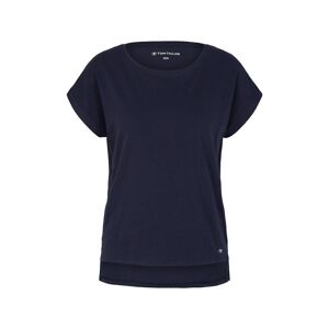 TOM TAILOR Damen T-Shirt mit Logo-Print, blau, Logo Print, Gr. 38