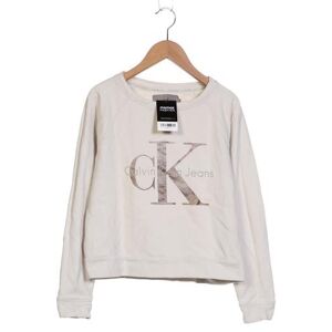 Calvin Klein Jeans Damen Sweatshirt, cremeweiß, Gr. 36