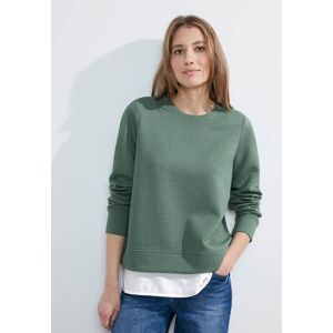 Cecil / 2 in 1 Sweatshirt - raw salvia green / Grün / 80% Polyester, 18% Viskose, 2% Elasthan;  Blusenteil: 100% Viskose / XS S M L XL XXL