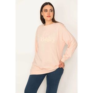 Şans Sweatshirt In Großer Größe, Rosa, Vorne Bedruckt, 65n31340 für Damen - 60