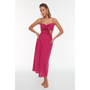 Trendyol Collection Fuchsiafarbenes Strandkleid Mit Cut-outs Und Krawattendetails für Damen - 40