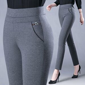 Teacher Hua Frühling Herbst Elegante Hohe Taille Casual Stretch Schlanke Frauen Mittleren Alters Hosen Damen Mode Alle Spiel Schwarz Grau Bleistift Hosen