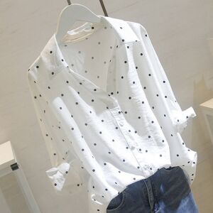 Garden Supplies 01 Frauen Polka Dot Druck T-Shirt Trendy Große Größe Lose Beiläufige Bluse V-Ausschnitt Halbarm Tops