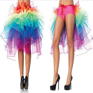 Trending Regenbogen Neon Tutu Rock Rave Party Tanz Half Bustle Burlesque Sexy Clubwear