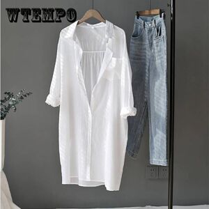 Wtempo Sonnenschutz Kleidung Bluse Sommer Mittlere Und Lange Student Shirt Top Koreanische Lose Strickjacke Dünne Mantel Mode