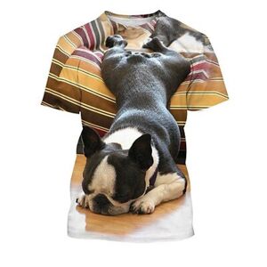 Etst Wendy T-Shirt Mit Tiermotiv, Hund, Französische Bulldogge, Anime-Grafik, T-Shirt Für Herren, Damen, Unisex, Erwachsene, 3d-Druck, 100 % Polyester, Lässig, Täglich