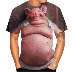 Laoxu Sommer Lustige Schwimmende Schwein 3d Gedruckt T-Shirt Tier Straße Lässige Mode Männer Und Frauen Übergroße O-Ausschnitt T-Shirt Kinder Top
