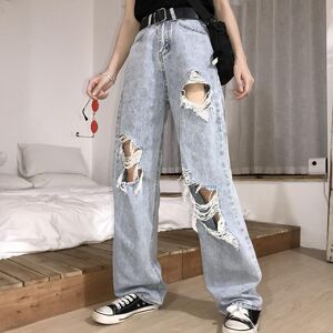 Danmo Frauen Vintage Weibliche Zerrissene Hosen Streetwear Hohe Taille Zerrissene Jeans Frauen Hip Hop Lose Jeans