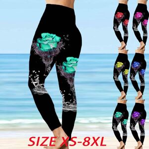 Womens Blouse Shirts Damen-Leggings Mit Wasserrosen-Motiv, Stretch, Yoga, Fitness, Laufen, Fitnessstudio, Sport, Aktive Hose
