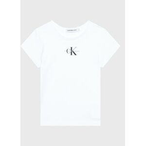 Calvin Klein Jeans T-Shirt Micro Monogram IG0IG01470 Weiß Regular Fit 10Y female