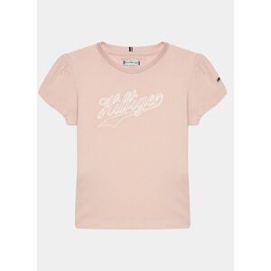 Tommy Hilfiger T-Shirt Hilfiger Script Tee S/S KG0KG07714 Rosa Regular Fit 4Y female