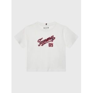 Tommy Hilfiger T-Shirt Sequins KG0KG07087 M Weiß Regular Fit 4Y female