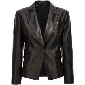 BRUNELLO CUCINELLI Lederblazer - female - Schwarz - 40 IT