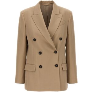 BRUNELLO CUCINELLI Blazer Aus Baumwolle Mit Zweiknopfleiste - female - Beige - 40 IT