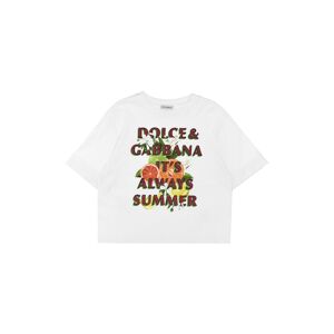 DOLCE & GABBANA T-Shirt Mit Glitzerdruck - female - Weiß - 10
