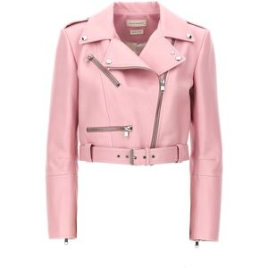 ALEXANDER MCQUEEN Cropped-Bikerjacke - female - Rosa - 40 IT