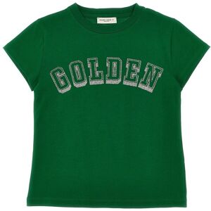 GOLDEN GOOSE T-Shirt Mit Glitzerndem Logodruck - female - Grün - 10