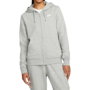 Damen Tennissweatshirt Nike Sportswear Club Fleece Full Zip Hoodie - dark grey heather/white