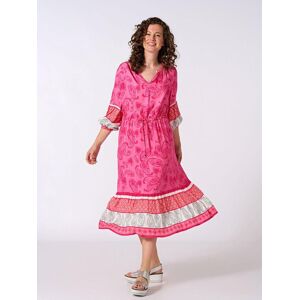 Eve in Paradise Kleid Damen Viskose V-Ausschnitt bedruckt, pink