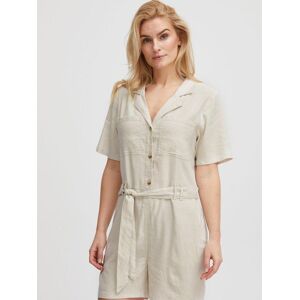 PULZ Jeans Jumpsuit Damen Viskose, sand