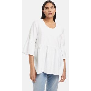 Samoon 3/4 Arm Bluse Damen Viskose, weiß