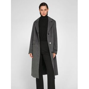 PETER HAHN Langjacke Damen Wolle, grau