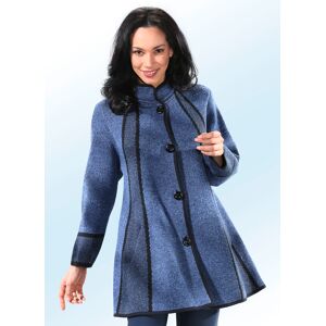 BADER Long-Strickjacke in Swingerform, Rauchblau-Schwarz, Größe 60