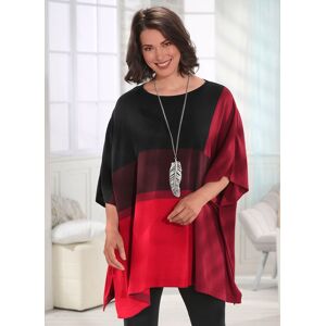 BADER Poncho-Pullover in Feinstrick, Bordeaux-Schwarz-Multicolor, Größe 004(56-60)