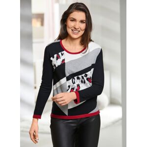 BADER Pullover aus 100% Baumwolle, Schwarz-Rot-Multicolor, Größe 50