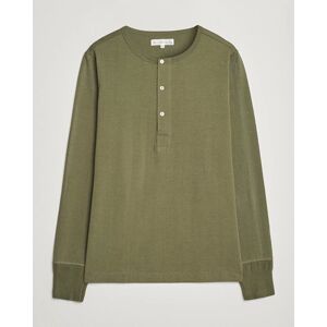 Merz b. Schwanen Classic Organic Cotton Henley Sweater Army