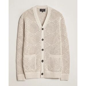 BEAMS PLUS Argyle Mesh Cardigan Light Beige