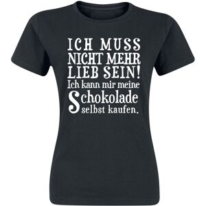 Sprüche T-Shirt - Ich muss nicht mehr lieb sein! - S bis XXL - für Damen - Größe M - schwarz - Frauen - female