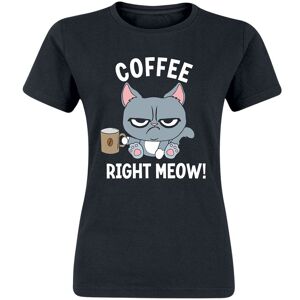 Tierisch T-Shirt - Coffee Right Meow! - S bis XXL - für Damen - Größe XL - schwarz - Frauen - female