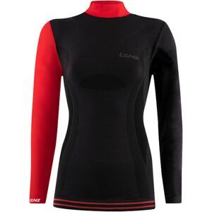 Lenz 6.0 Merino Turtle Neck Damen Langarmshirt - Schwarz Rot - XS - female