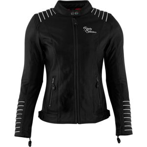 Rusty Stitches Amanda, Lederjacke Damen Schwarz/Weiß 36 female