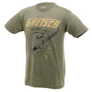 T-Shirt Lightning Bolt L Braun mit Gretsch Lighting Bolt Grafik