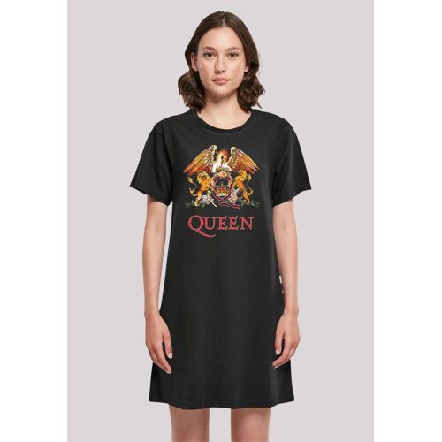 F4nt4stic Shirtkleid F4NT4STIC „Queen Damen T-Shirt Kleid“ Gr. XS, schwarz Damen Kleider Freizeitkleider Print