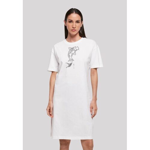 F4nt4stic Shirtkleid F4NT4STIC „Koi Karpfen Asia“ Gr. M, weiß Damen Kleider Freizeitkleider Print