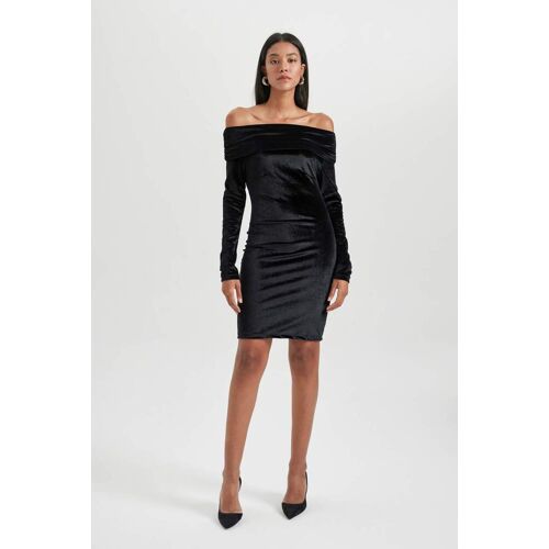 DeFacto Damen Bodycon Langarm-Kleid in Mini-Länge