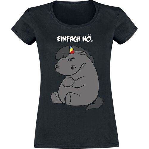 Pummeleinhorn - Einhorn T-Shirt - Grummeleinhorn - Einfach Nö. - XL bis 3XL - für Damen - Größe XXL - schwarz  - Lizenzierter Fanartikel - Frauen - female