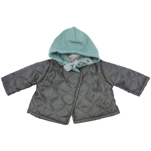 Asi Puppenkleidung - 43-46 cm - gesteppt Jacke m. Kapuze - Dark - Asi - One Size - Puppenkleidung