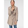 Langjacke TOMMY HILFIGER "HERITAGE SINGLE BREASTED TRENCH" Gr. XS (34), grau (medium taupe) Damen Jacken Lange mti den typischen Trenchdetails & Tommy Streifen als Gürtelschlaufe