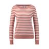 Strickpullover TOMMY HILFIGER "CO JERSEY STITCH BOAT-NK SWEATER" Gr. XXXL (46), rosa (teaberry, ecru stp) Damen Pullover Rundhalspullover mit Tommy Hilfiger Logo-Flag am Ärmel